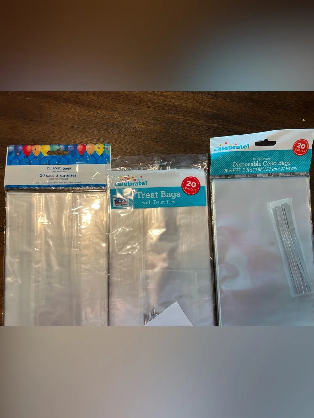 Brand New-Treat Bags (63 Total) with Ties